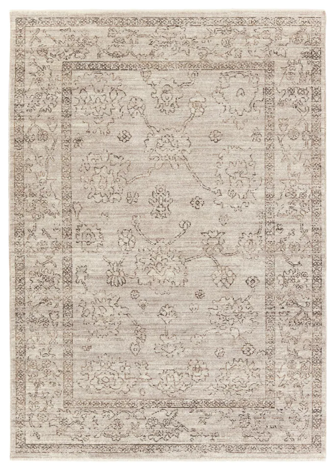 Vibe by Camille Floral Gray/ Brown Area Rug (4'X5'2")