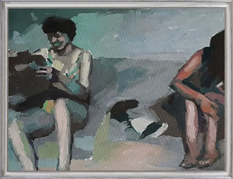 Girls at the beach by Mary Sinner for Artfully Walls
