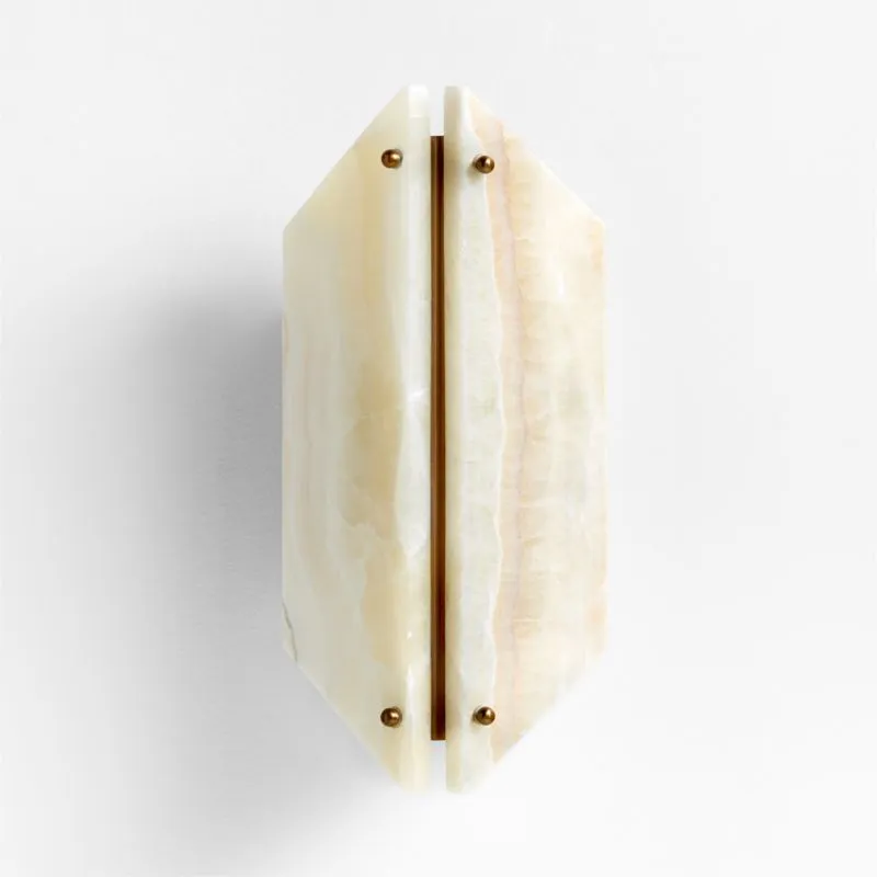 Vivien Onyx Cream Stone Wall Sconce Light Set of 2