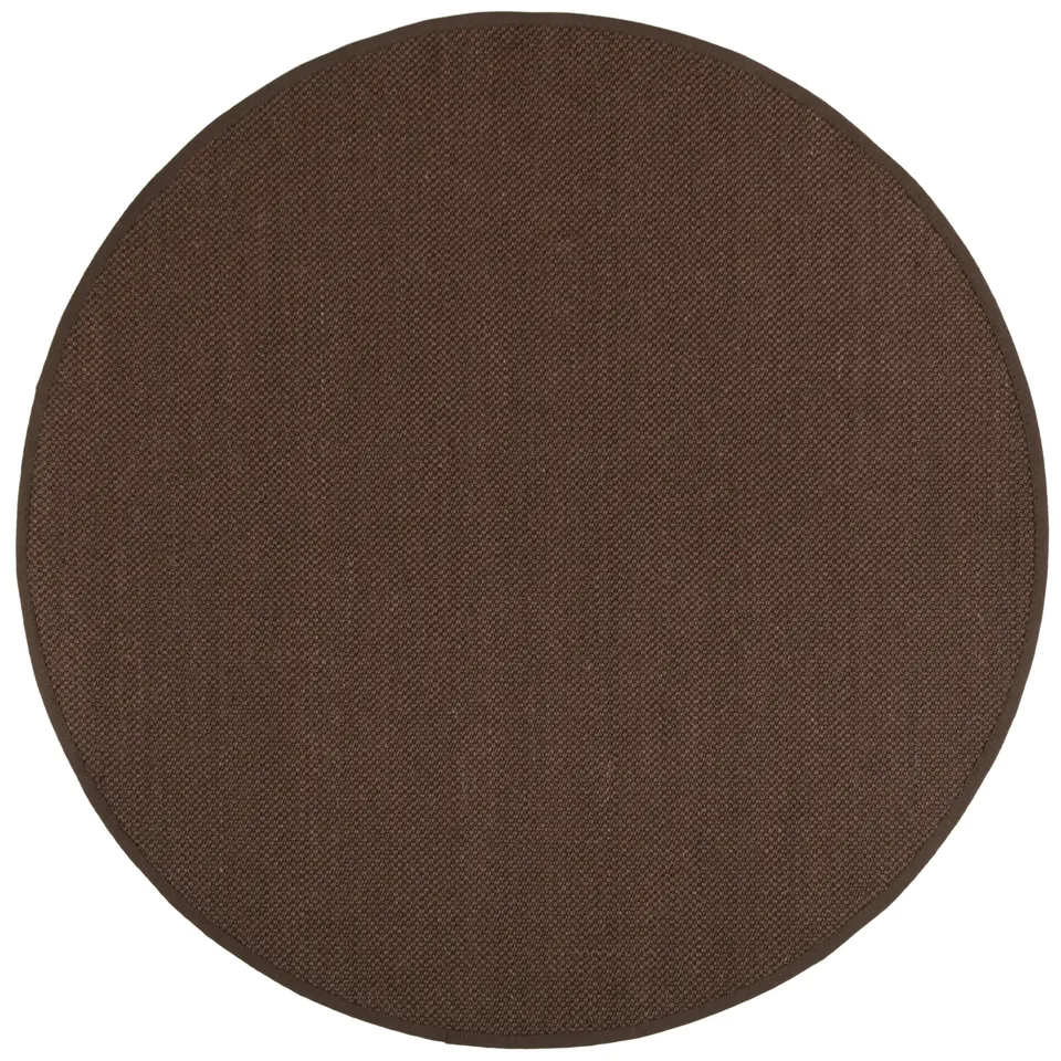 Arlo Home Woven Area Rug, NF133D, Chocolate/Dark Brown,  6' X 6' Round