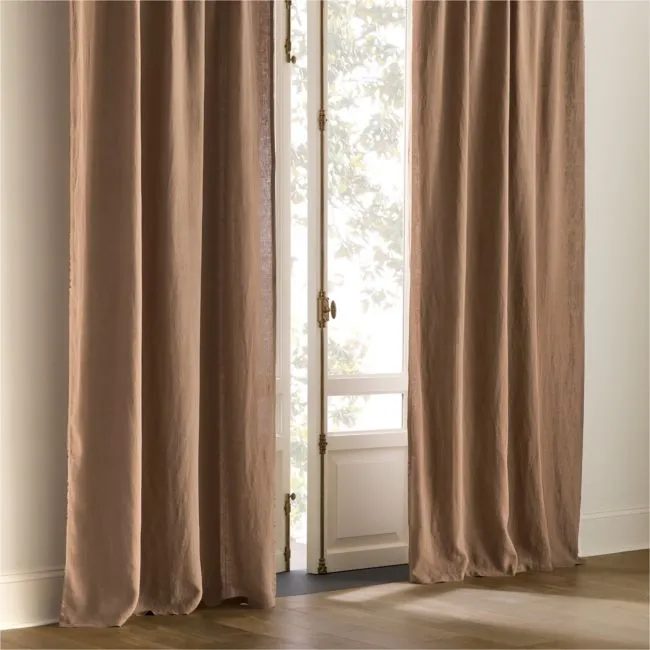 Cocoa Brown European Linen Window Curtain Panel 48''x96''