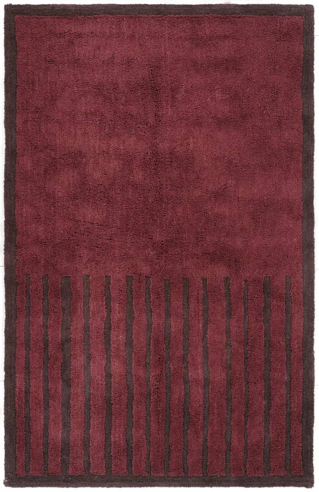 Noya AIB07 Handmade Solid Purple and Red Area Rug (6'x9')