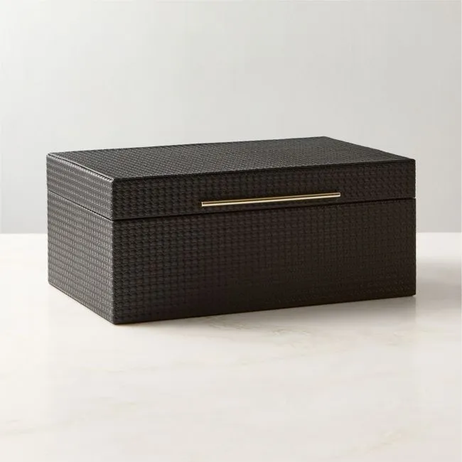 Marcus Black Leather Storage Box Small
