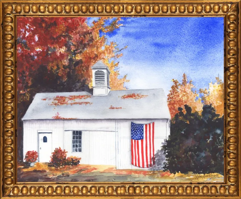 The Ross Barn in Fall by Lydia Marie Elizabeth for Artfully Walls