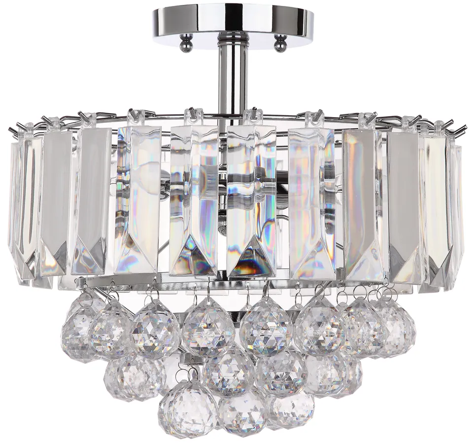 Vaxcel 3 Lights 13.5-Inch Diameter Flush Mount - Chrome/Clear