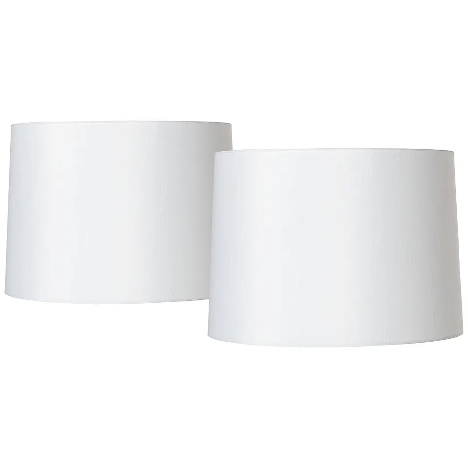 Springcrest White Tapered Drum Lamp Shades 13x14x10 (Spider) Set of 2