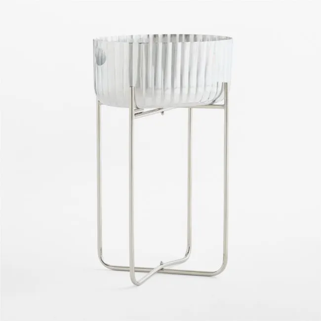 Bash Silver Beverage Tub with Stainless Steel Stand