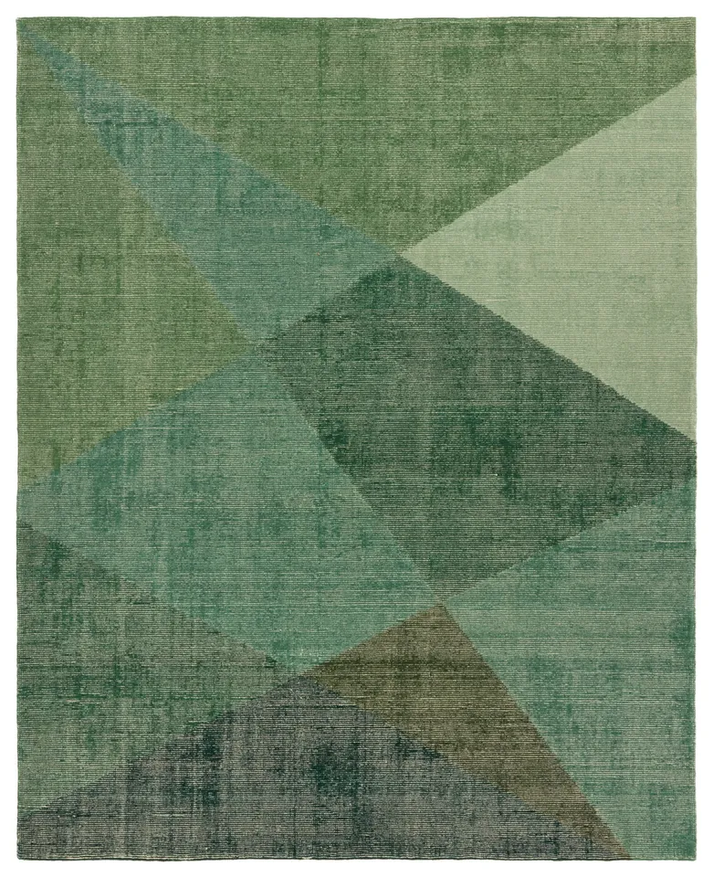 Certain Handmade Geometric Green Area Rug (8'X10')