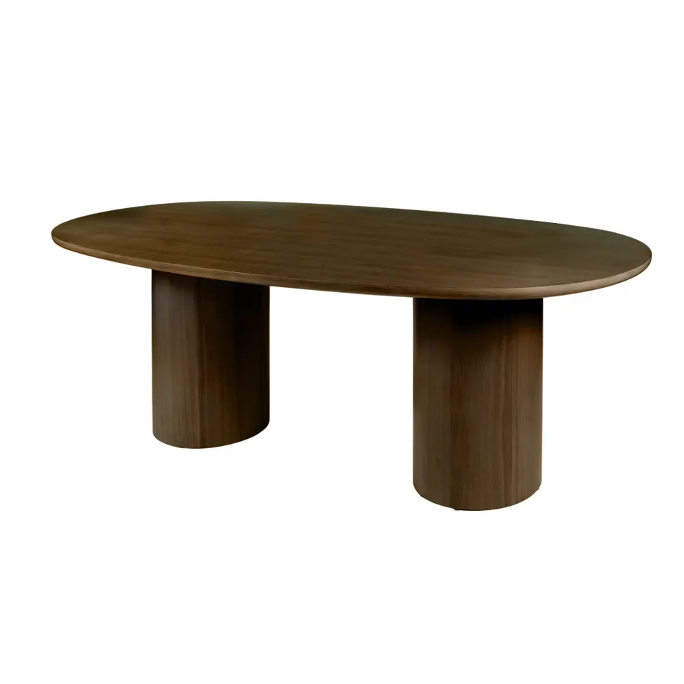 Coral White Oak Walnut Dining Table