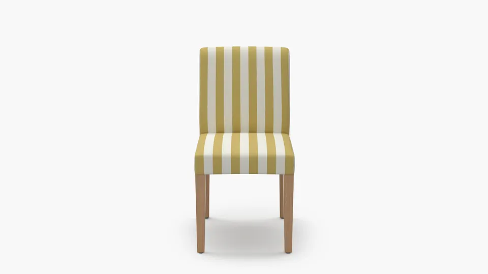 Signature Dining Chair, Citrine Cabana Stripe, Natural Square Tapered Leg