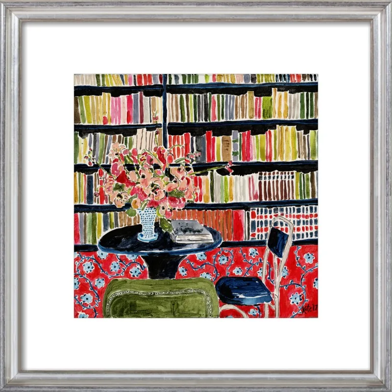 Books with Flowers by Kate Lewis for Artfully Walls