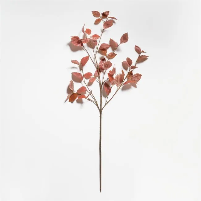Faux Small Rust Leaf Branch 40"