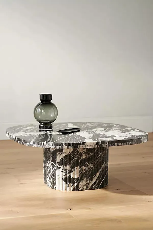 Kanta Square 36" Fluted Marble Coffee Table