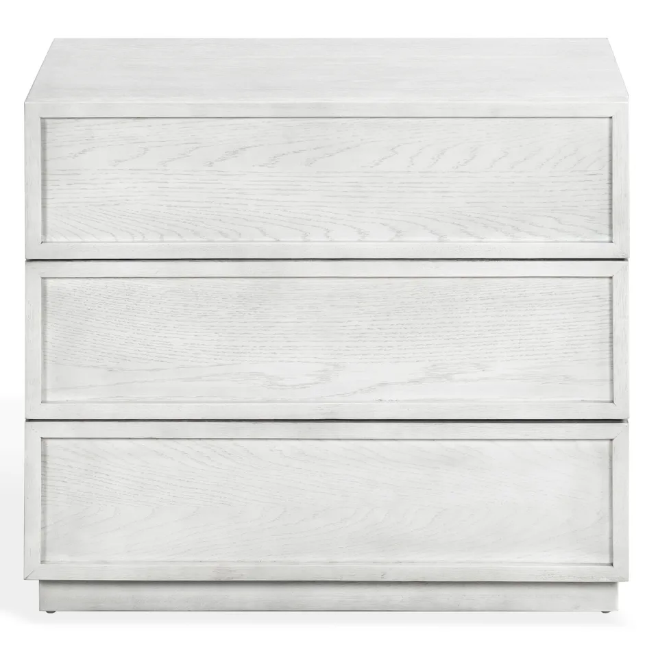 Zeus 3 Drawer Wood Chest - Light Grey