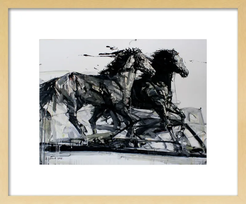 Black Stallions by Shao Y. Zhang for Artfully Walls