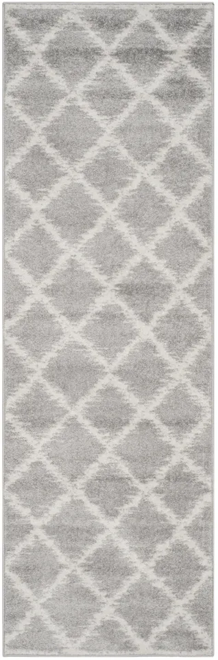 Arlo Home Woven Area Rug, ADR120B, Silver/Ivory,  2' 6" X 8'