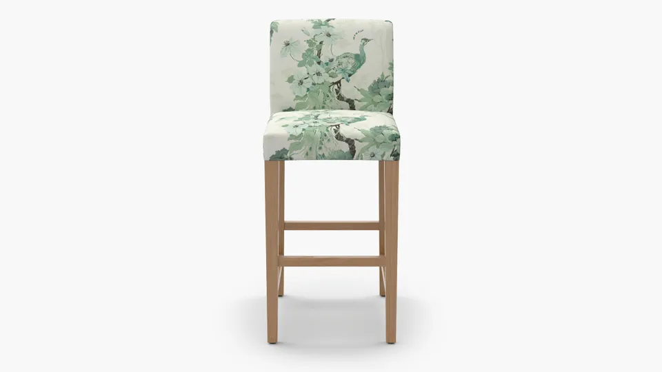 Signature Dining Bar Stool, Jade Peacock Park, Natural Square Tapered Leg