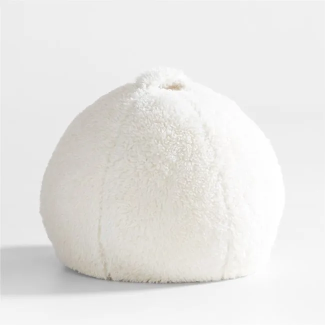Cream White Small Mongolian Faux Fur Kids Lounge Bean Bag Chair Cover