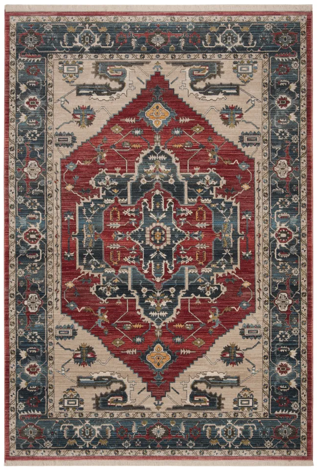 Arlo Home Woven Area Rug, VTP477Q, Red/Blue,  9' X 11' 7"