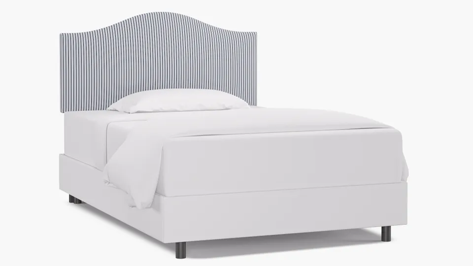 Camelback Headboard, Navy Classic Ticking Stripe, Full