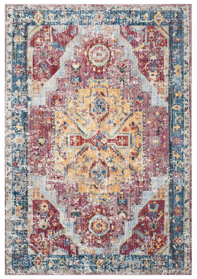 Arlo Home Woven Area Rug, BTL488S, Red/Blue,  4' X 6'