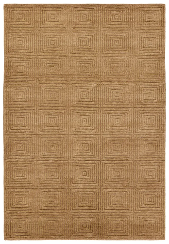 Pennant Handknotted Geometric Brown Area Rug (10'X14')