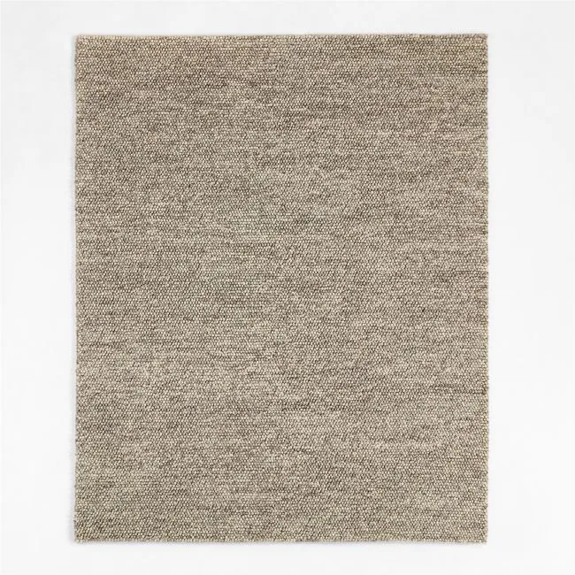 Orly Wool Blend Handwoven Cream and Grey Area Rug 6'x9'