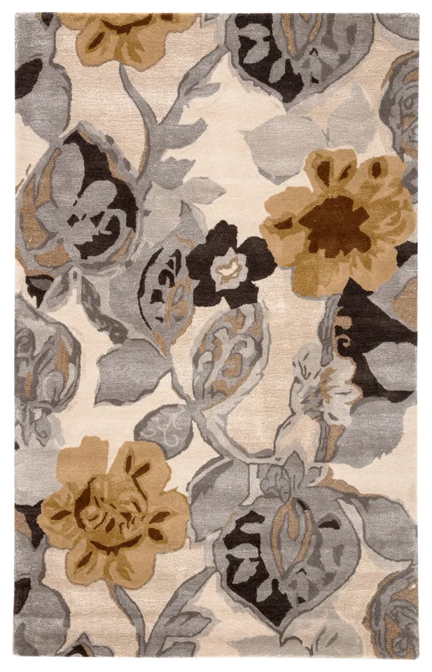 Petal Pusher Handmade Floral Multicolor/ White Area Rug (2'X3')