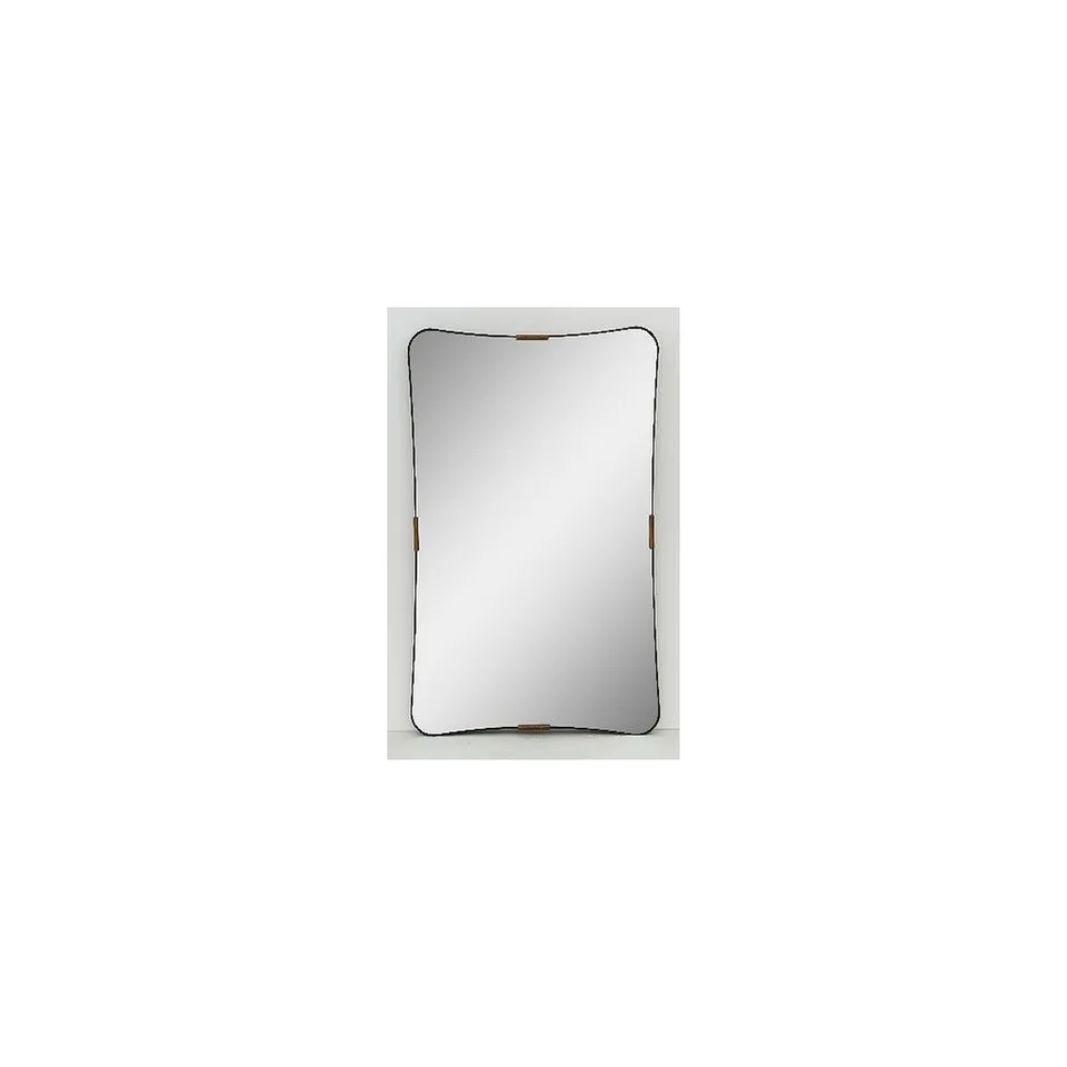 Uttermost Saranac 24x38 Black and Brass Wall Mirror