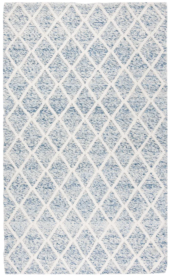 Arlo Home Hand Woven Area Rug, NAT711B, Ivory/Blue,  6' X 9'