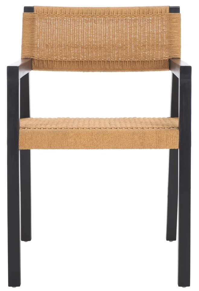 Jolene Woven Rope Dining Chair - Black / Natural