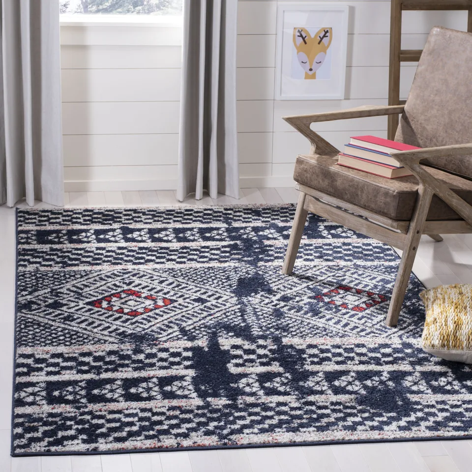 Arlo Home Woven Area Rug, ADR202Z, Black/Light Grey,  8' X 10'