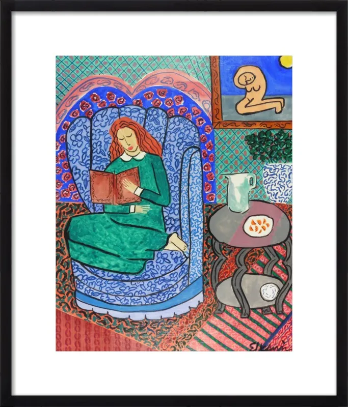 Red Headed Reader by Linda Elksnin for Artfully Walls