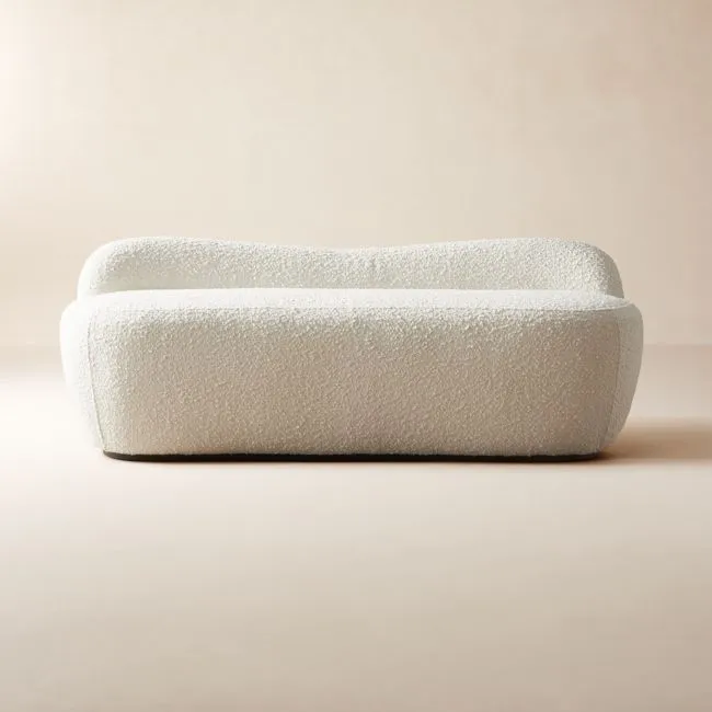 Orleans 62" Warm White Boucle Upholstered Bench
