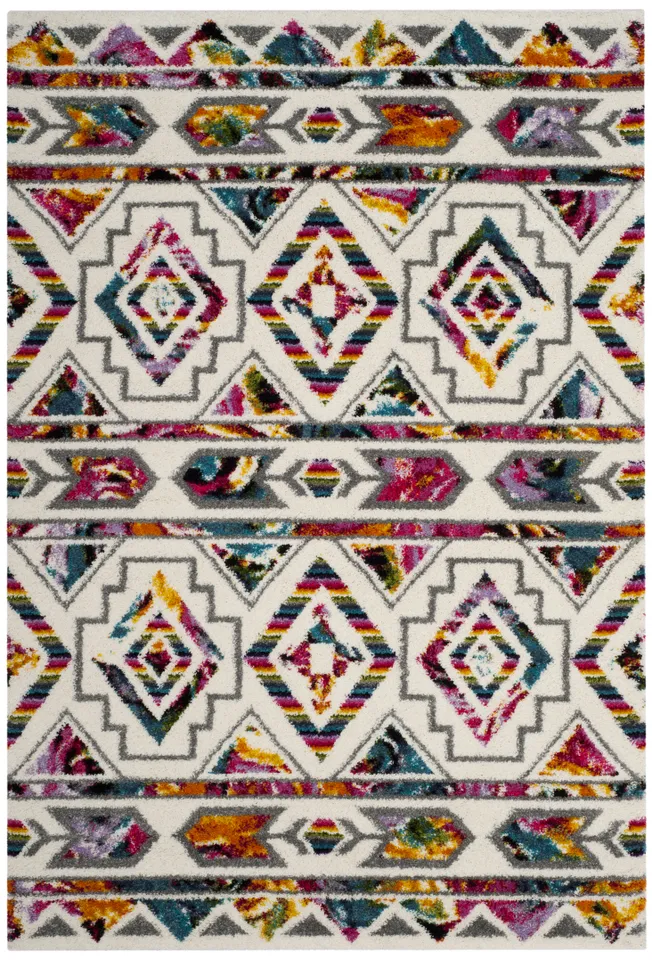 Arlo Home Woven Area Rug, FSG365A, Cream/Multi,  5' 1" X 7' 6"