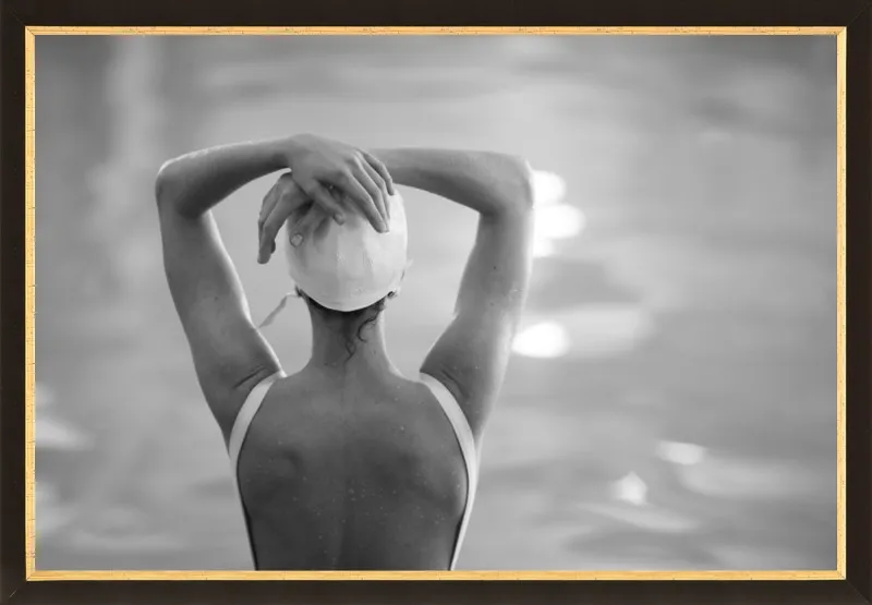 Woman Swimmer in a White Cap by Lucy Snowe for Artfully Walls