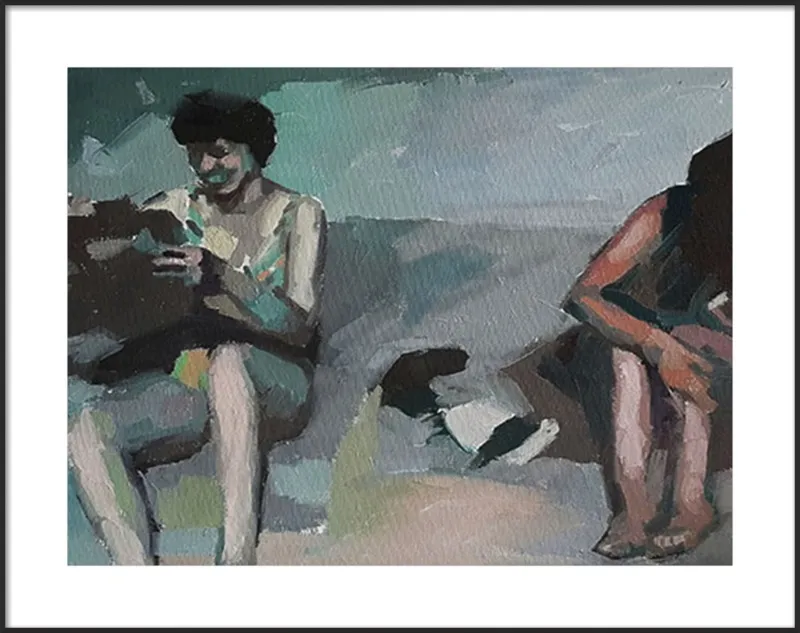 Girls at the beach by Mary Sinner for Artfully Walls