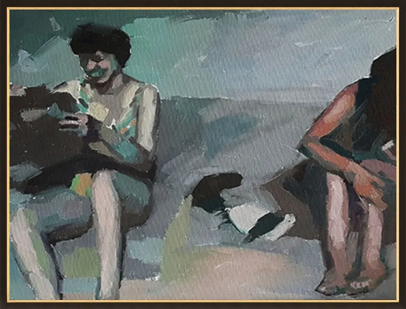 Girls at the beach by Mary Sinner for Artfully Walls