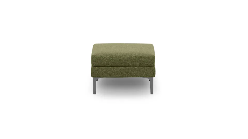 Nomad Ottoman - Moss Green - Performance Basketweave / Black - Metal