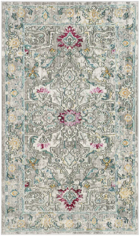Arlo Home Woven Area Rug, MYS922R, Grey/Multi,  3' X 5'