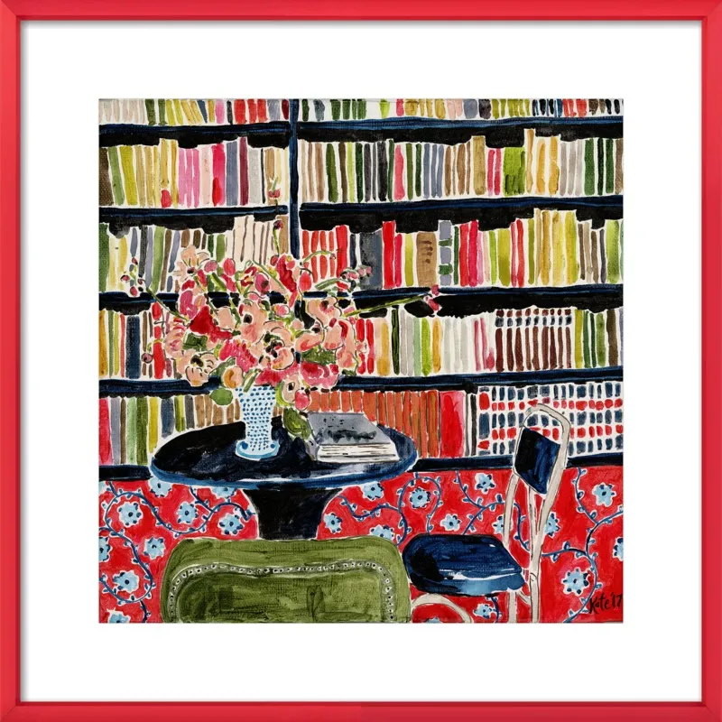 Books with Flowers by Kate Lewis for Artfully Walls