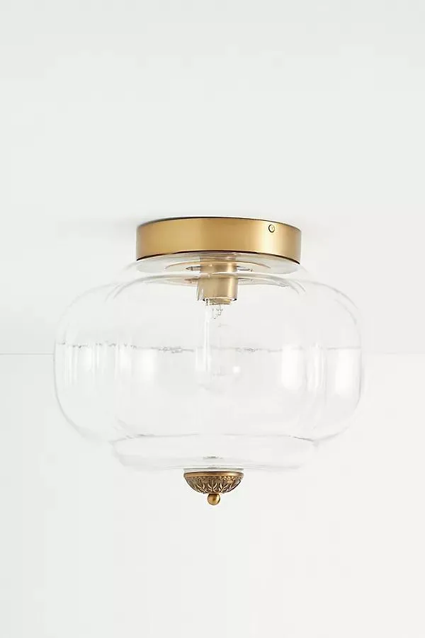 The Eloise Scallop Milk Glass Flush Mount Ceiling Light