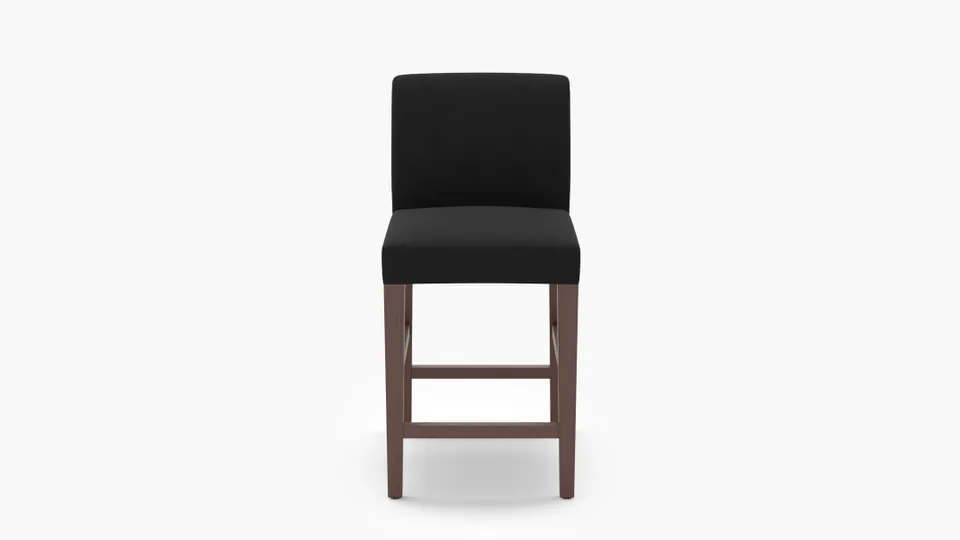 Signature Dining Counter Stool, Raven Everyday Linen, Walnut Square Tapered Leg