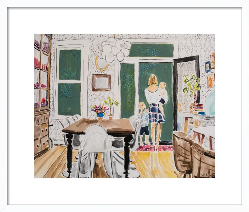 Dining Room with Wallpaper by Kate Lewis for Artfully Walls