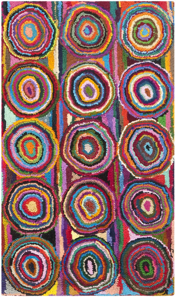 Arlo Home Hand Tufted Area Rug, NAN143A, Pink/Multi,  4' X 6'
