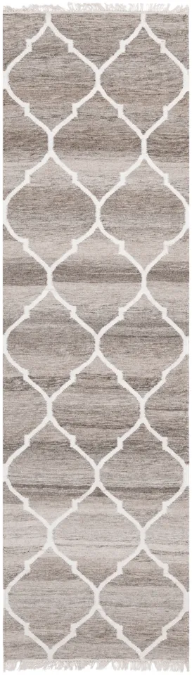 Arlo Home Hand Woven Flatweave Area Rug, NKM317A, Light Grey/Ivory,  2' 3" X 10'