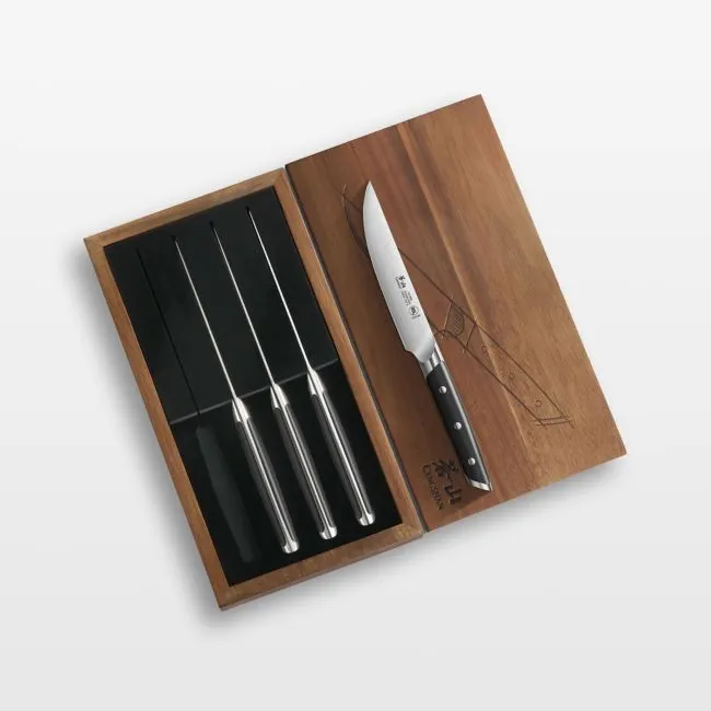Cangshan Akka Black Steak Knives, Set of 4