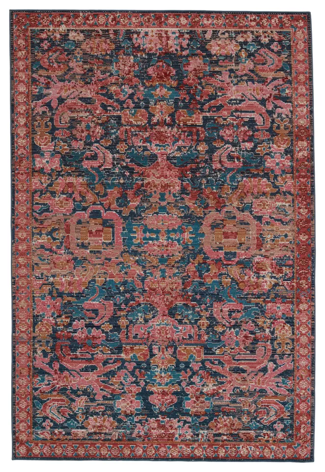 Vibe by Maven Indoor Oriental Pink/ Blue Area Rug (2'6"X4')
