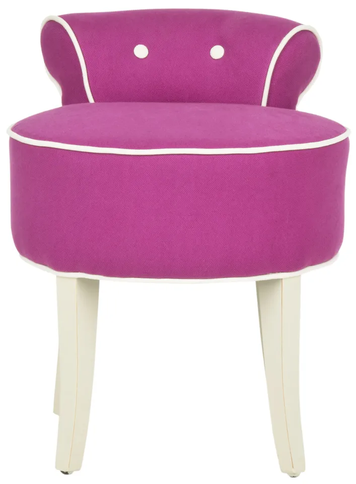 Georgia Vanity Stool - Fuchsia/Cream/Ivory