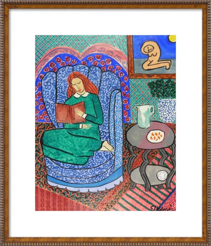 Red Headed Reader by Linda Elksnin for Artfully Walls